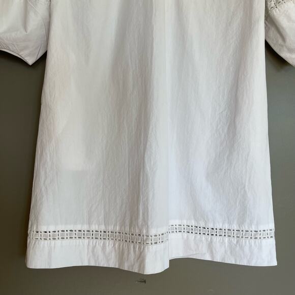 BROCHU WALKER Koren Dress White Size XS Eyelet Lace Oversized Relaxed Chic Crisp - Picture 9 of 16